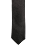 Dolce & Gabbana Black Satin Textured Adjustable Necktie Men Accessory Tie