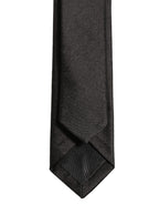 Dolce & Gabbana Black Satin Textured Adjustable Necktie Men Accessory Tie