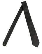 Dolce & Gabbana Black Swirl Pattern Silk Adjustable Necktie Accessory Tie