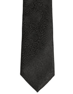 Dolce & Gabbana Black Swirl Pattern Silk Adjustable Necktie Accessory Tie