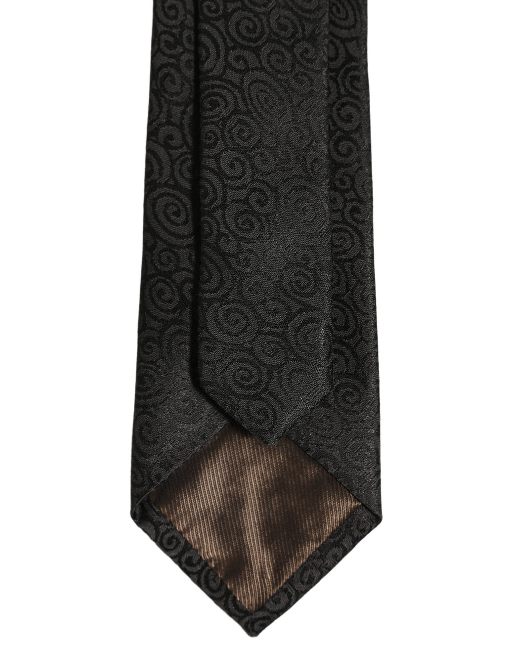 Dolce & Gabbana Black Swirl Pattern Silk Adjustable Necktie Accessory Tie