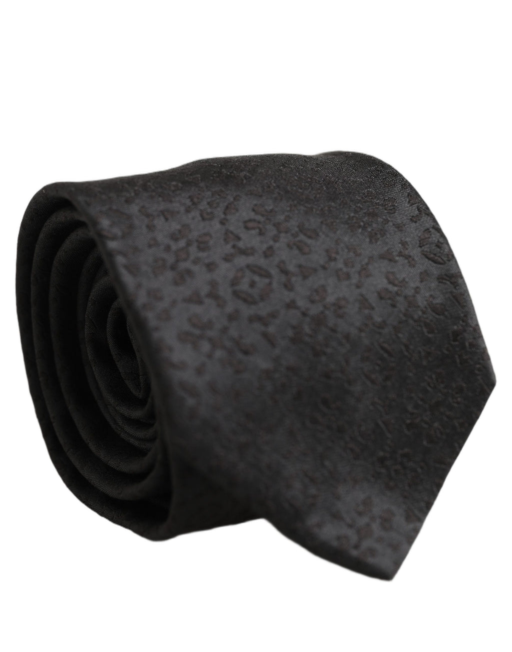 Dolce & Gabbana Black Swirl Pattern Silk Adjustable Necktie Accessory Tie