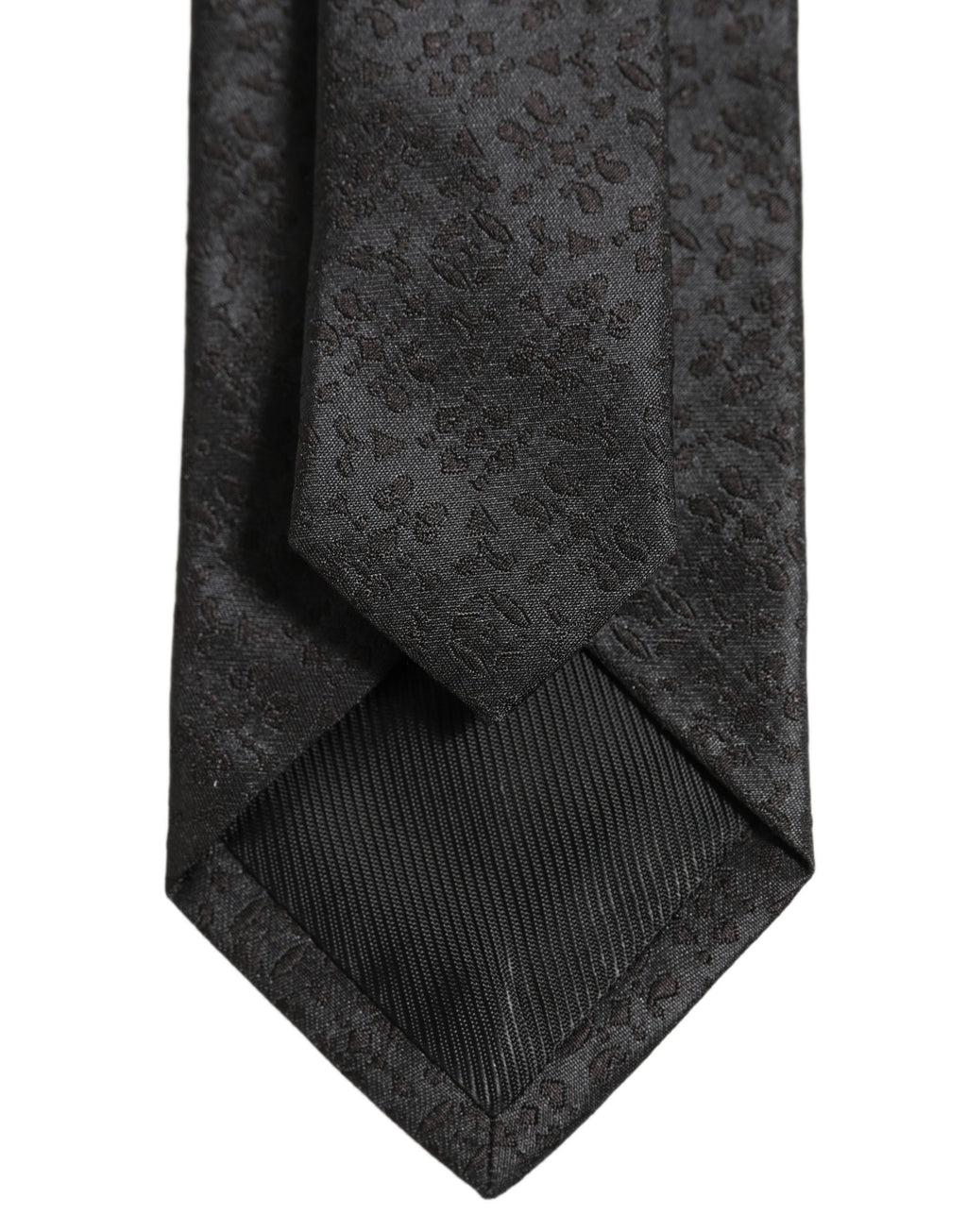 Dolce & Gabbana Black Jacquard Silk Adjustable Necktie Men Accessory Tie