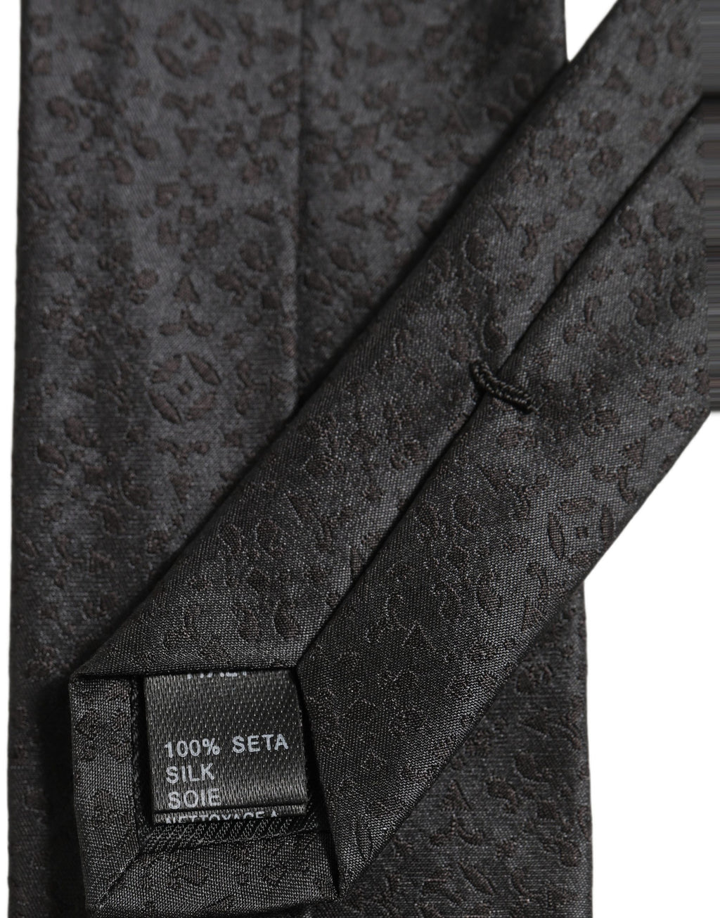 Dolce & Gabbana Black Jacquard Silk Adjustable Necktie Men Accessory Tie