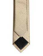 Dolce & Gabbana Gold Satin Silk Textured Adjustable Necktie Accessory Tie