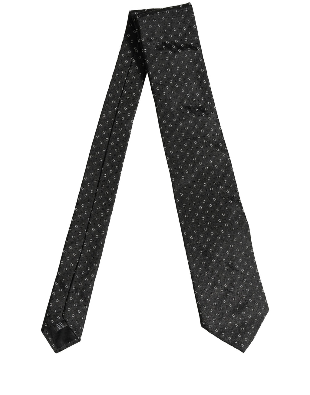 Dolce & Gabbana Black Geometric Circle Adjustable Necktie Accessory Tie
