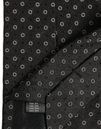 Dolce & Gabbana Black Geometric Circle Adjustable Necktie Accessory Tie