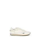 Valentino Garavani White Calf Leather Bos Taurus Athletic Sneakers