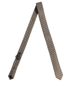 Dolce & Gabbana Brown Patterned Wool Adjustable Necktie Men Accessory Tie