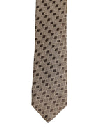 Dolce & Gabbana Brown Patterned Wool Adjustable Necktie Men Accessory Tie
