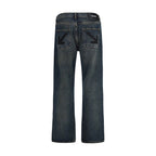 Off-White Blue Cotton Straight-Leg Jeans