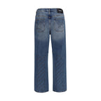 Off-White Blue Cotton Slim Fit Jeans