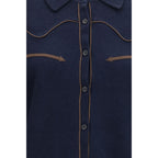 Guest in Residence Blue Cashmere Dress Shirt