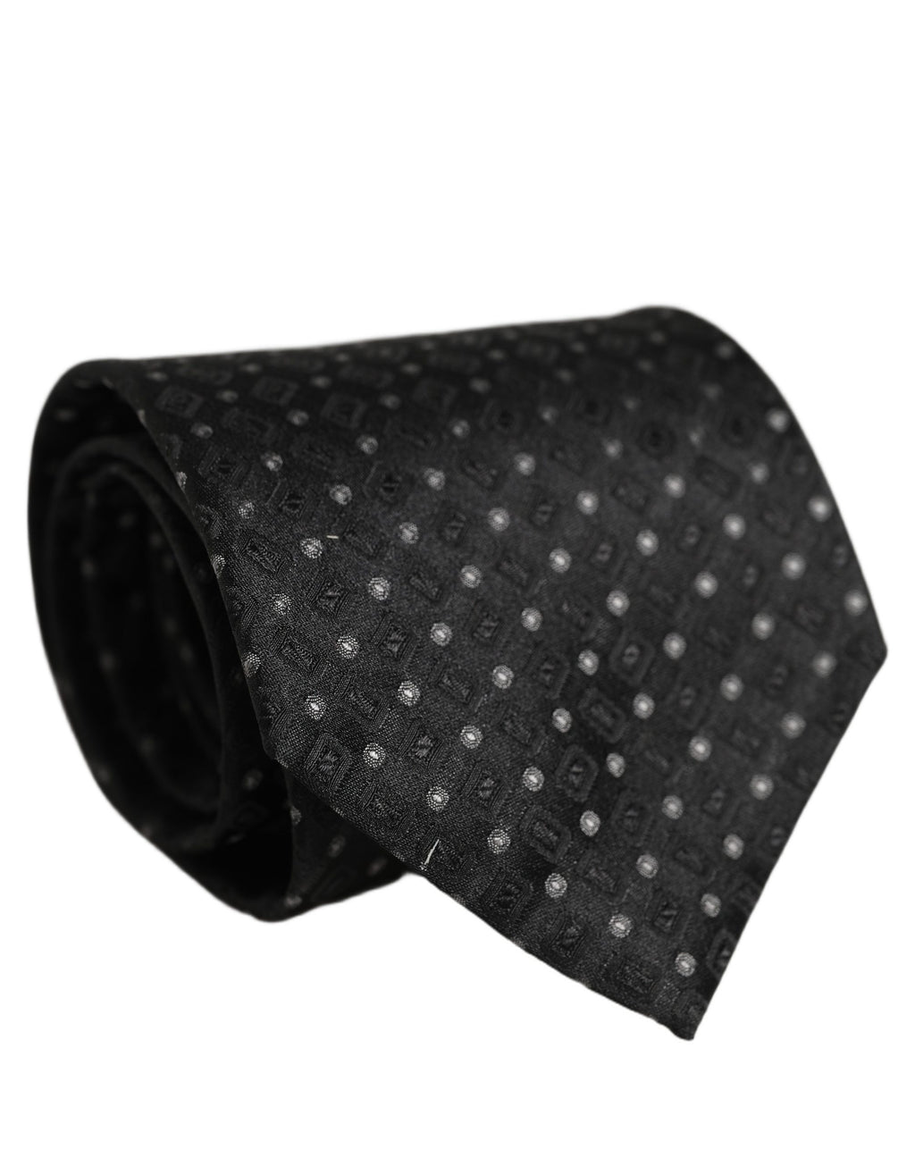Dolce & Gabbana Black Jacquard Silk Adjustable Men Necktie Accessory Tie
