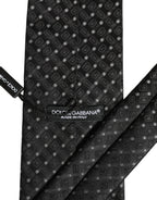 Dolce & Gabbana Black Jacquard Silk Adjustable Men Necktie Accessory Tie