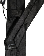 Dolce & Gabbana Black Silk Jacquard Adjustable Men Necktie Accessory Tie