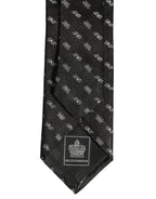 Dolce & Gabbana Black White DG Crown Adjustable Men Necktie Accessory Tie