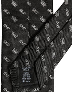 Dolce & Gabbana Black White DG Crown Adjustable Men Necktie Accessory Tie