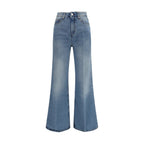 Ami Paris Blue Cotton Flared Jeans