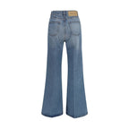Ami Paris Blue Cotton Flared Jeans