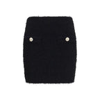 Balmain Black Viscose Mini Skirt