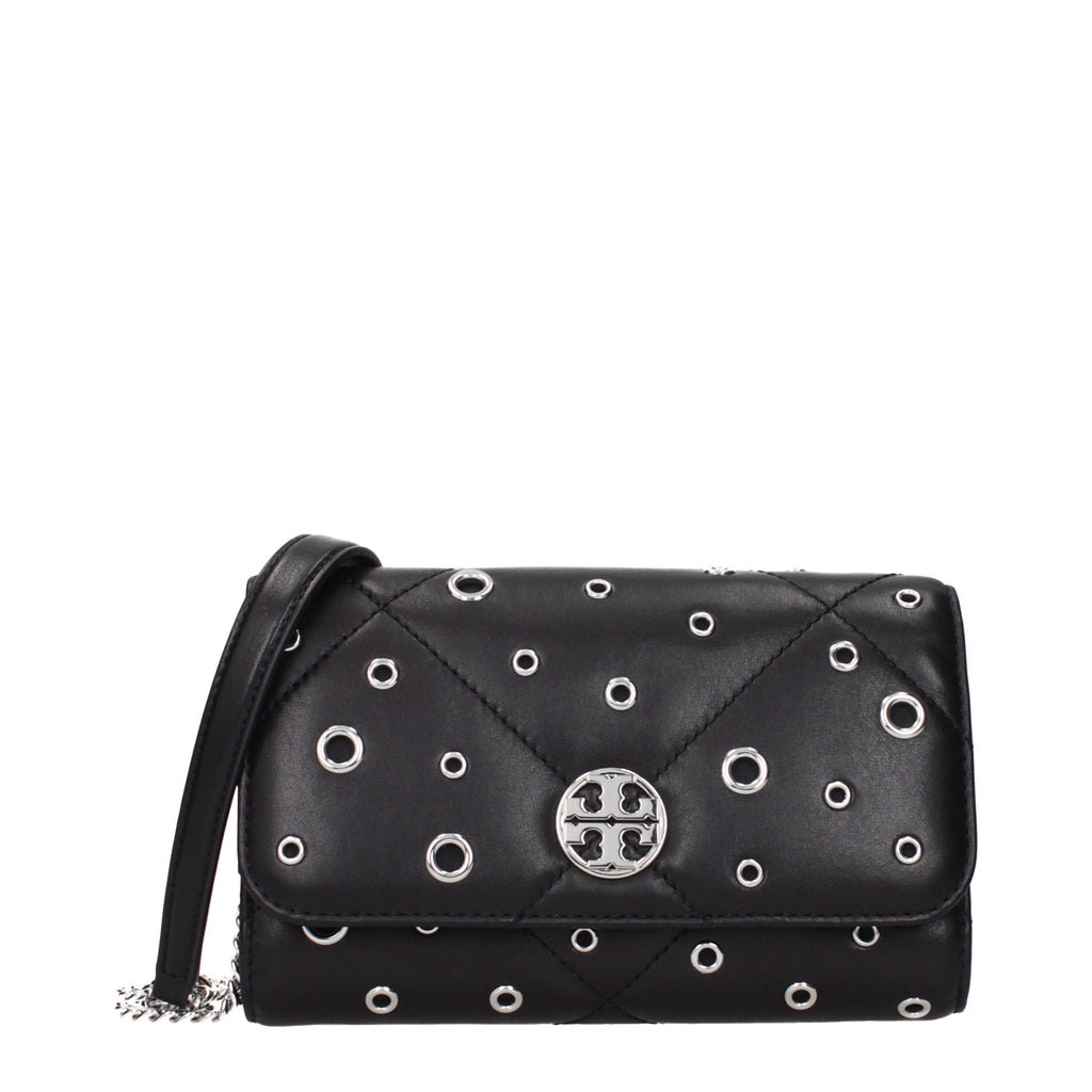 Tory Burch Black Leather Clutch Bag