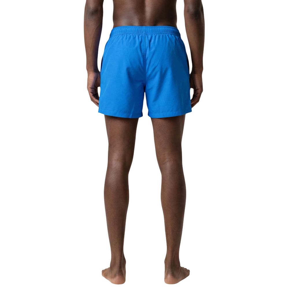 EA7 Emporio Armani Blue Polyester Swim Shorts