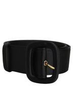 Dolce & Gabbana Black Wide Fabric Oval Buckle Cintura Belt