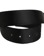 Dolce & Gabbana Black Wide Fabric Oval Buckle Cintura Belt