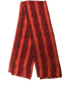 Dolce & Gabbana Red Black Printed Silk Sheer Foulard Scarf