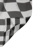 Dolce & Gabbana White Black Checkered Silk Foulard Scarf