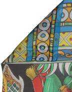 Dolce & Gabbana Multicolor Silk Printed Shawl Stole Scarf