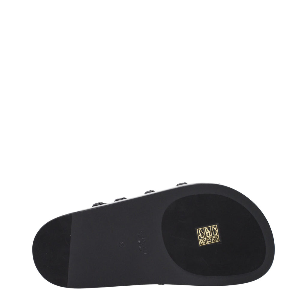 Jil Sander Black Leather Slippers