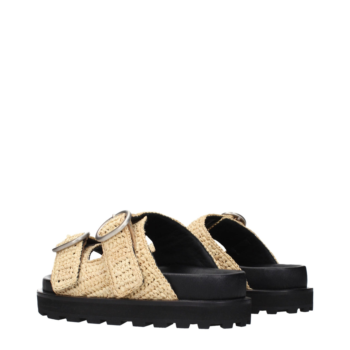 Jil Sander Beige Raffia Slippers