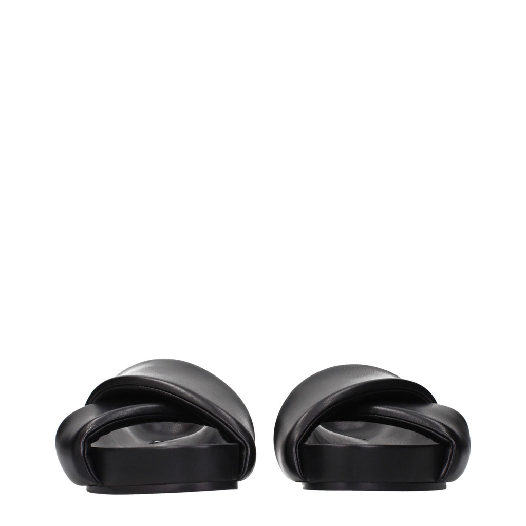 Jil Sander Black Leather Slippers