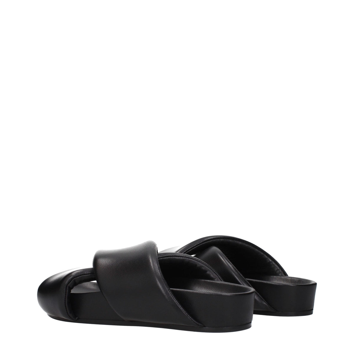 Jil Sander Black Leather Slippers