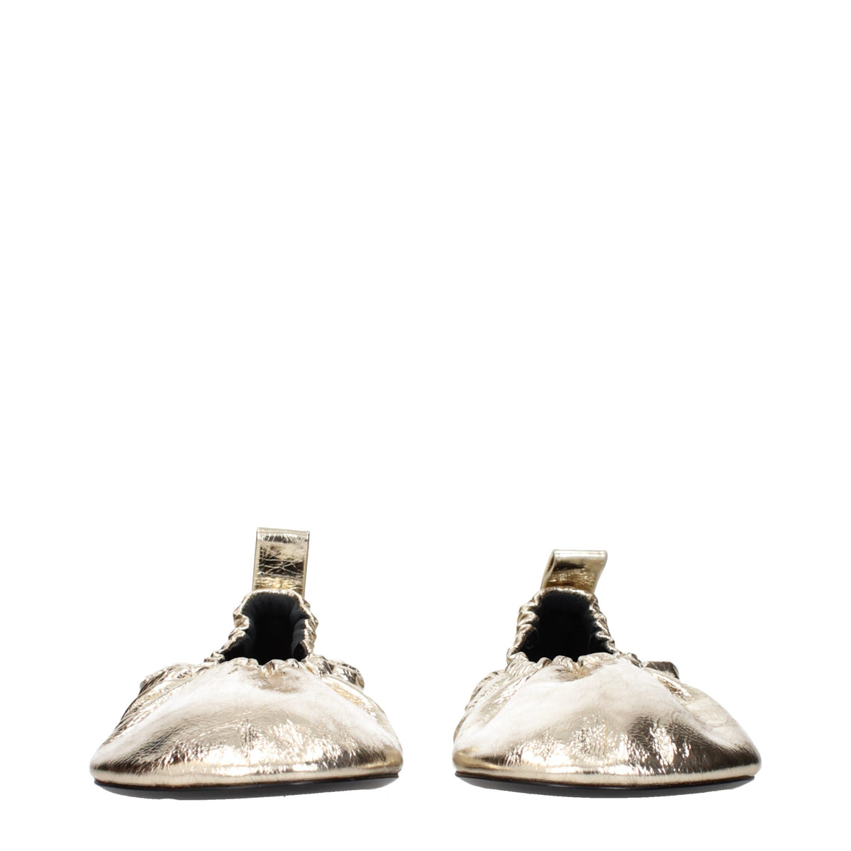 Jil Sander Gold Leather Ballet Flats