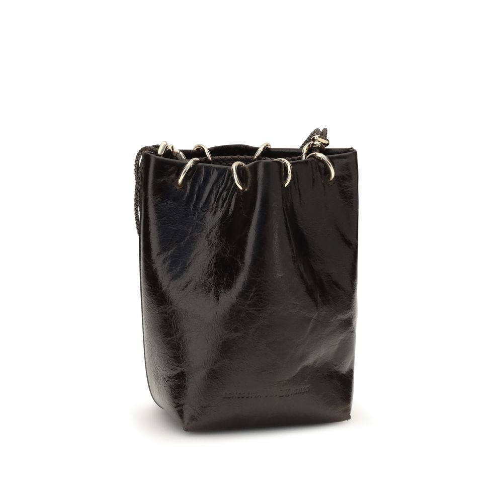 Benedetta Bruzziches Black Calf Leather Bos Taurus Backet Bag