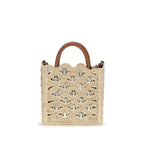 Rabanne Beige Raffia Shoulder Bag