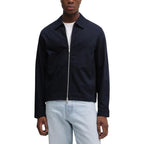 Calvin Klein Blue Cotton Full-Length Jacket