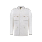 Autore White Cotton Full-Length Jacket