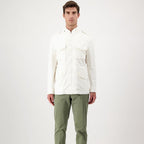 Autore White Cotton Full-Length Jacket