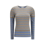 Ganni Gray Cotton Long Sleeve T-Shirt