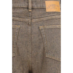 Ganni Brown Cotton Relaxed Fit Jeans
