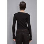 Patrizia Pepe Black Viscose Sweatshirt