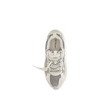 Off-White Beige Fabric Athletic Sneakers