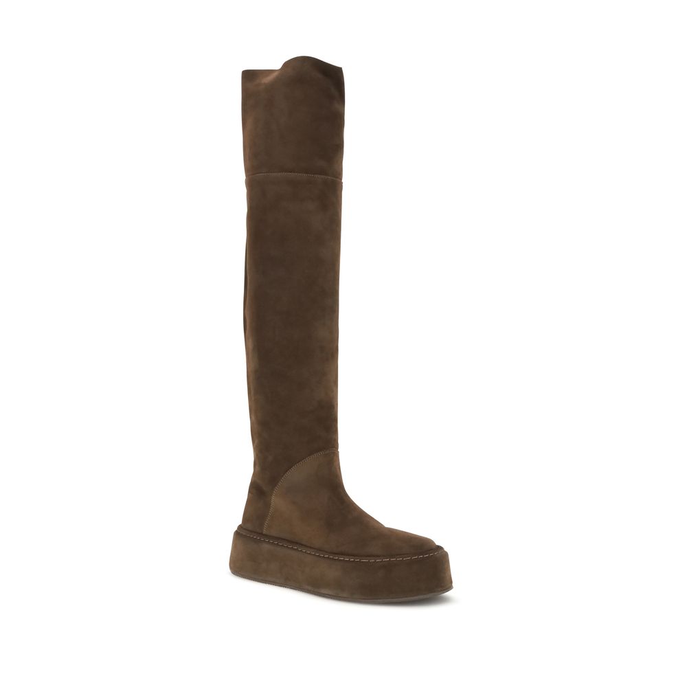 Casadei Brown Suede Leather Over The Knee