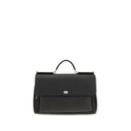 Dolce & Gabbana Black Calf Leather Bos Taurus Handbag