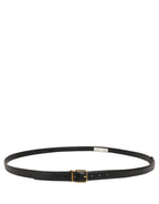 Dolce & Gabbana Black Leather Double Wrap Metal Buckle Belt