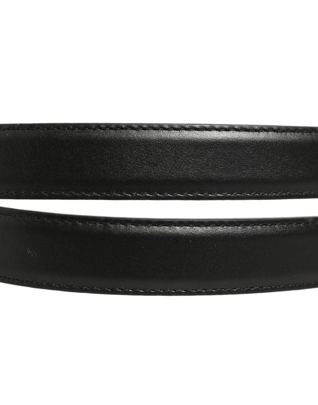 Dolce & Gabbana Black Leather Double Wrap Metal Buckle Belt